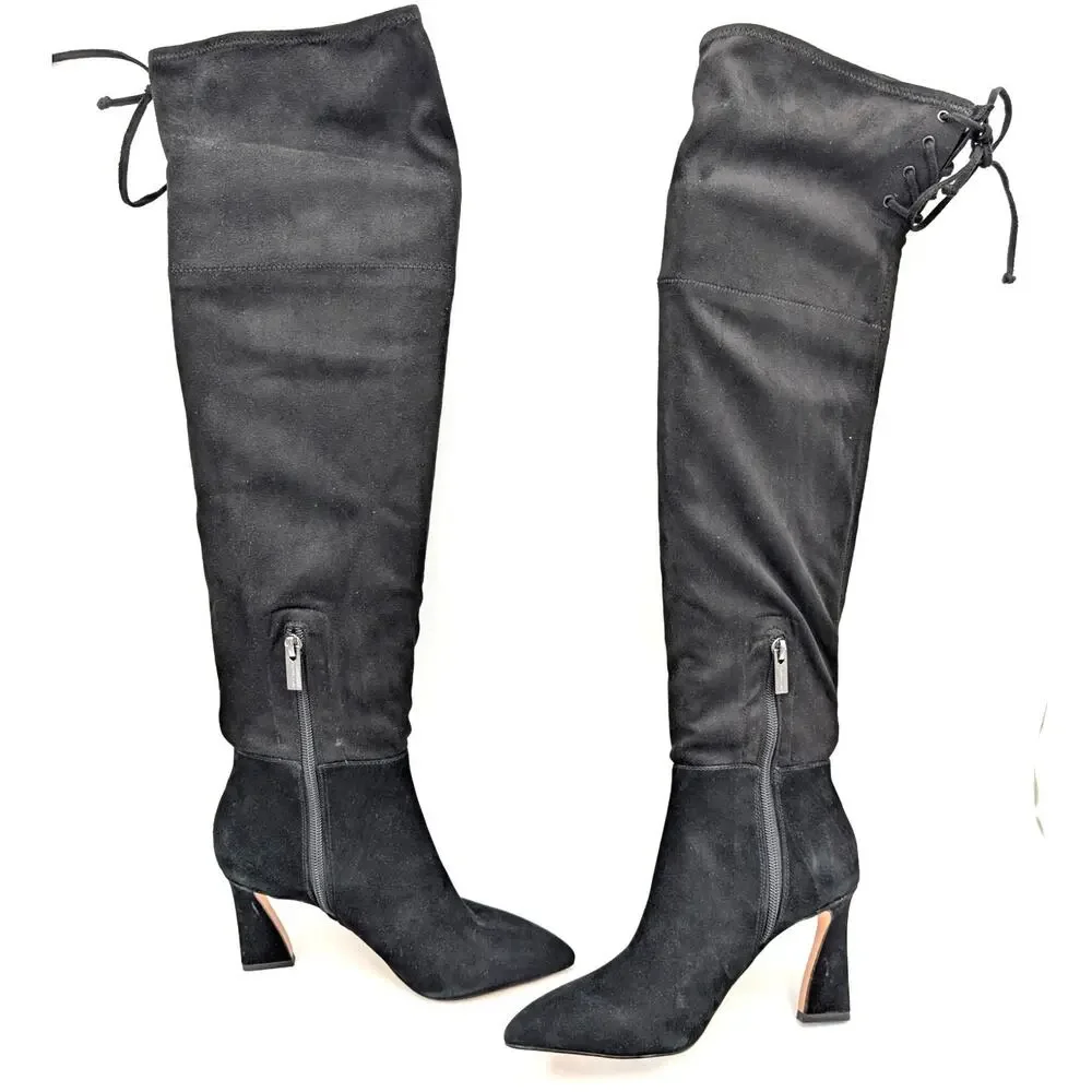 Vince Camuto Taplana Pointed Toe Over the Knee Boots Black Size US5M EU35